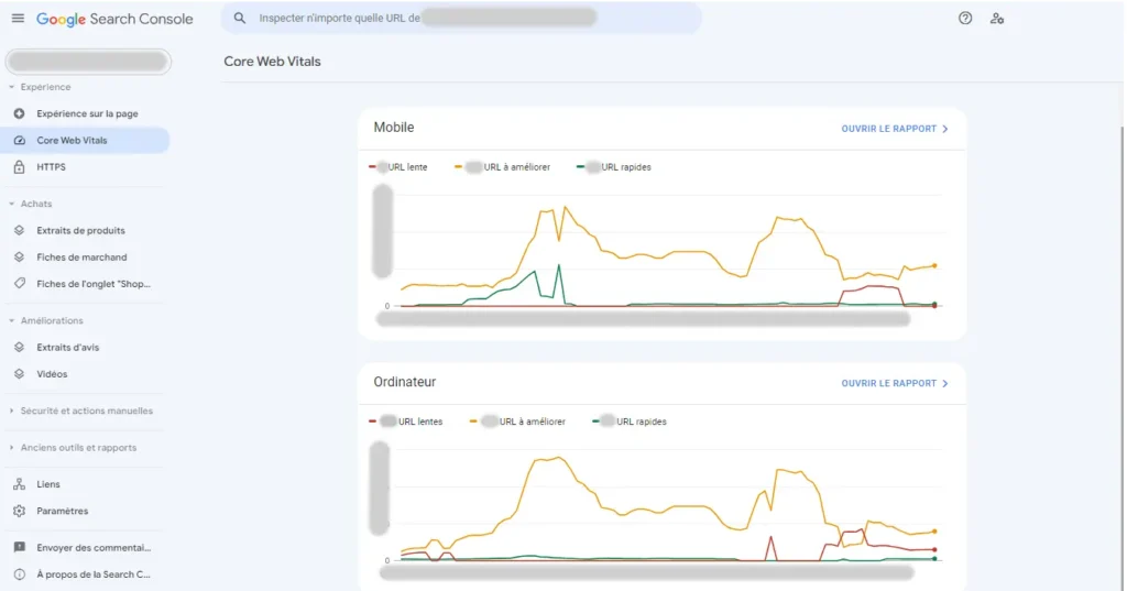 core web vitals analyse sur google search console
