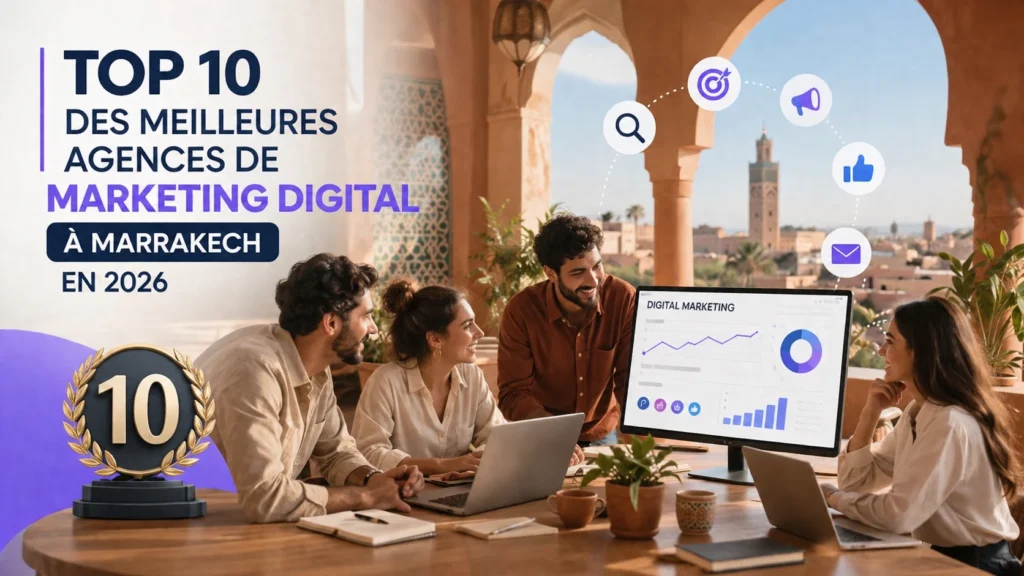Top 10 meilleures agences de marketing digital à Marrakech en 2026 1 Agence marketing digital à Marrakech travaillant sur une stratégie SEO